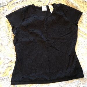 Fitted black lacy top